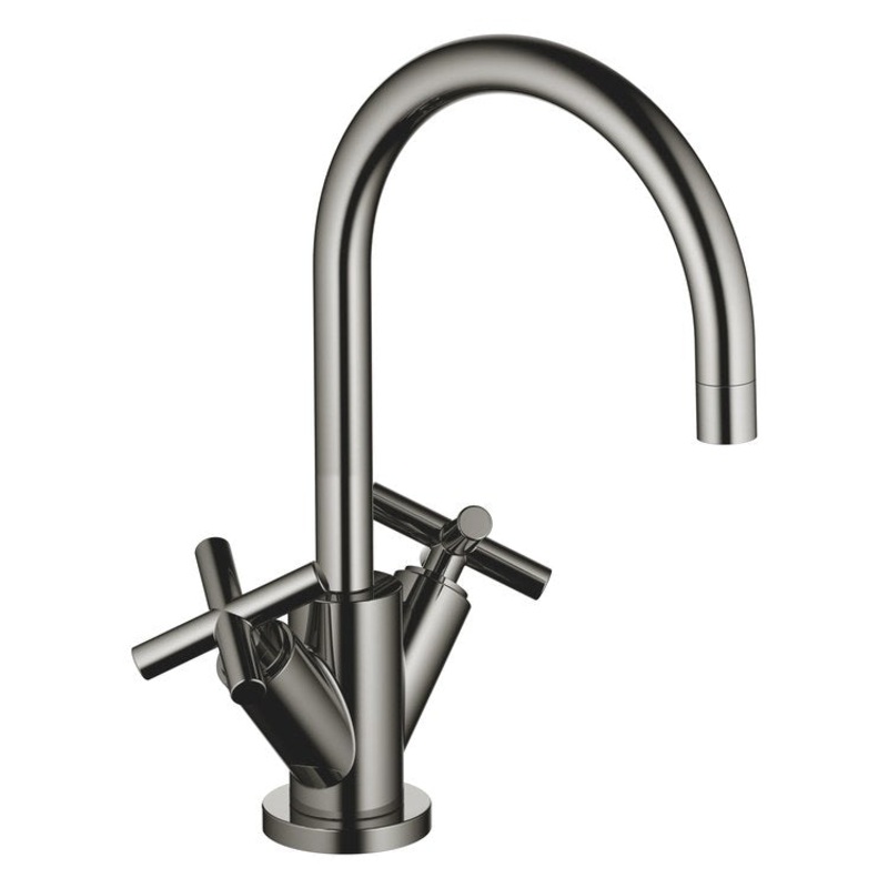Lavatory Faucet TARA Mixer 2 Cross ADA WaterSense Dark Chrome 1.2 Gallons per Minute Pop-Up Waste 1 Hole