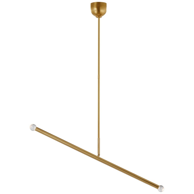 LED Linear Chandelier from the Rousseau Collection in Antique-Burnished Brass Finish by Visual Comfort Signature