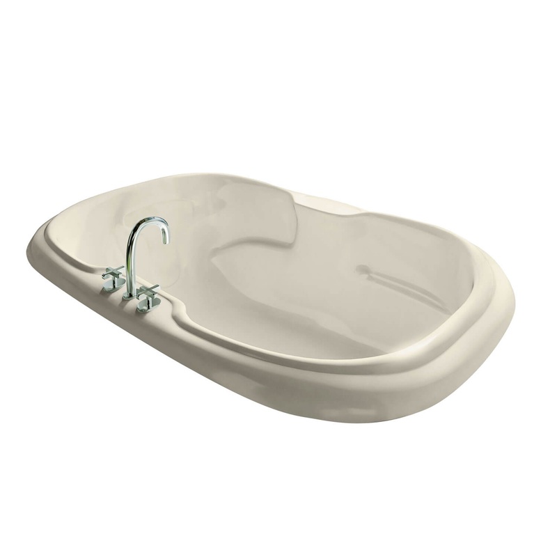 MAAX 101059-055-004-100 Calla 7242 Acrylic Drop-in Center Drain Aerofeel Bathtub in Bone