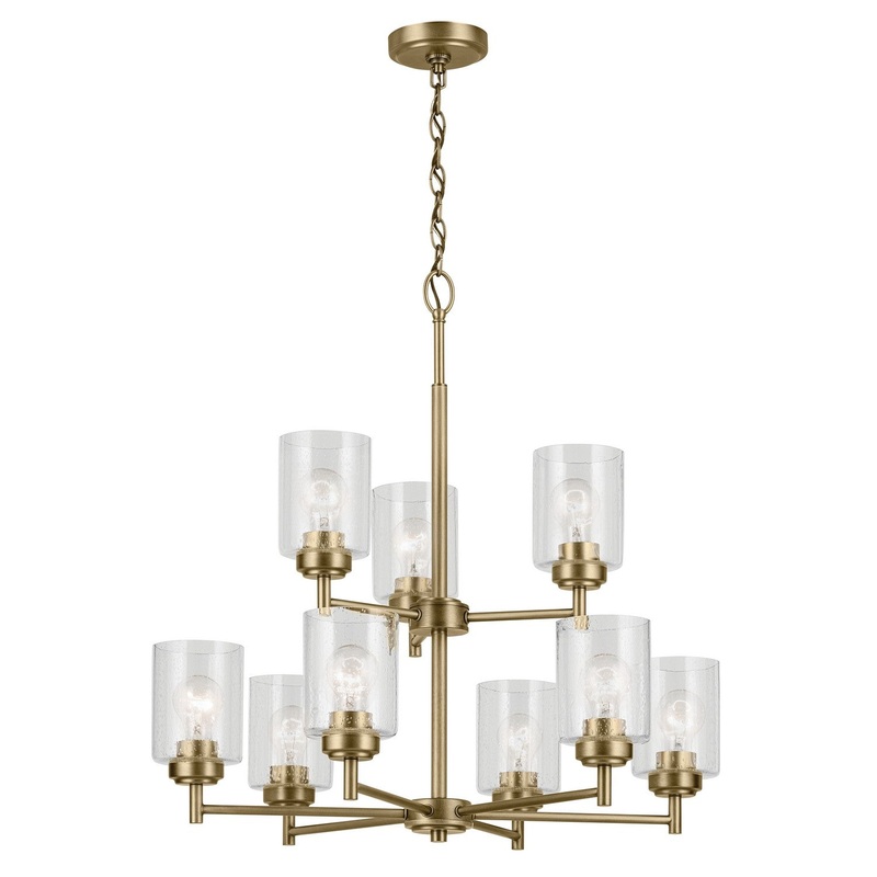 Nine Light Chandelier from the Winslow Collection in Natural Brass Finish by Kichler