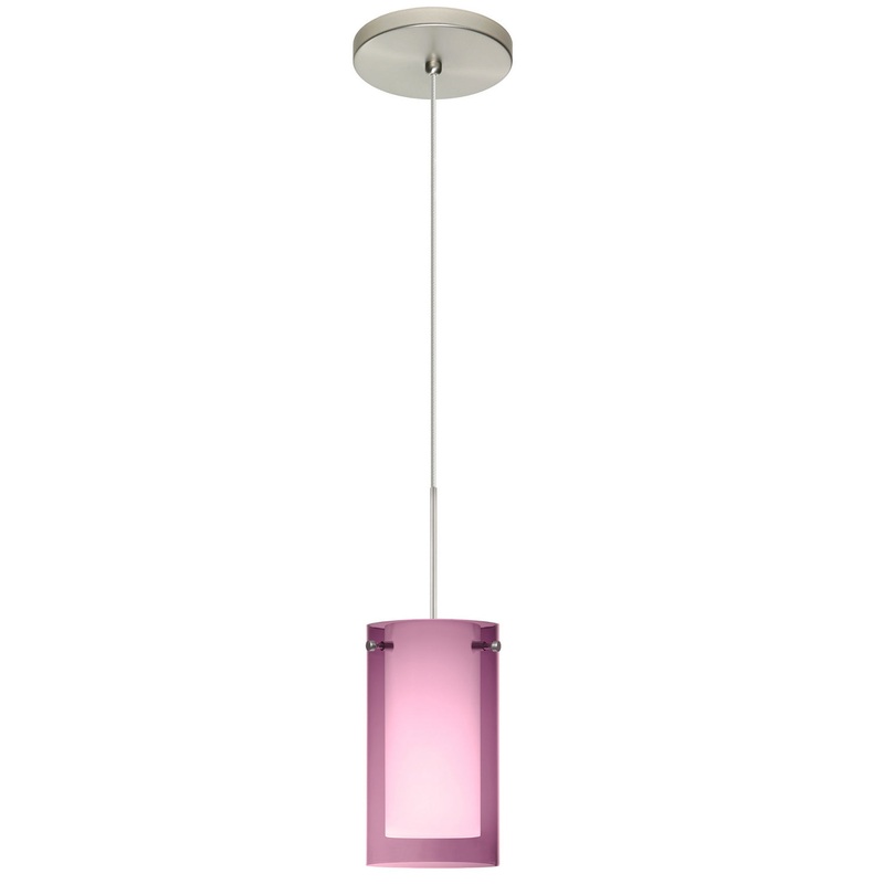 One Light Pendant from the Pahu Collection in Satin Nickel Finish by Besa