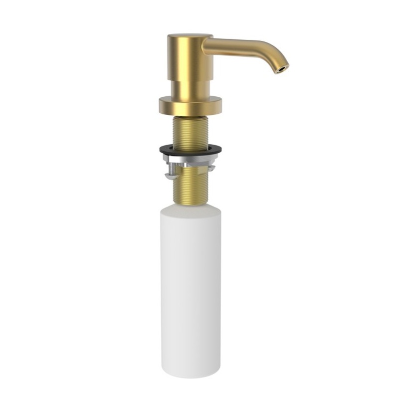 Soap Dispenser East Linear Satin Gold PVD Deck Mount Brass Pump