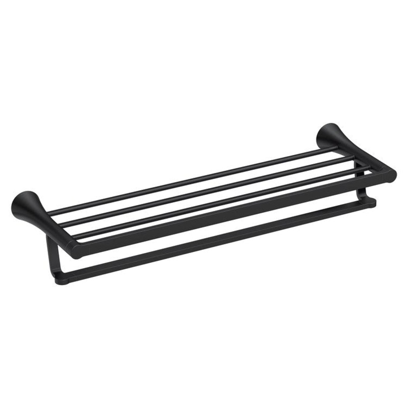 Towel Shelf JASE with Towel Rack Matte Black 24 Inch Zinc