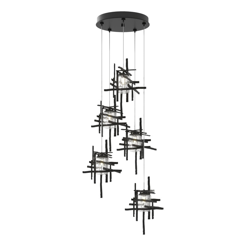 Tura 5-Light Seeded Glass Pendant Ink