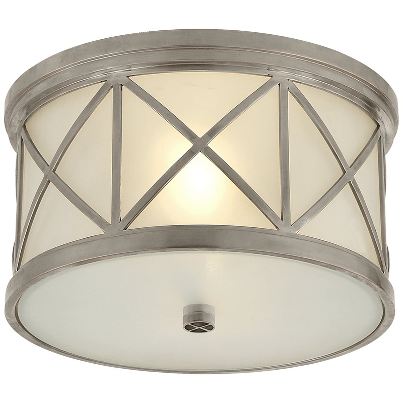 Two Light Flush Mount from the Montpelier Collection in Antique Nickel Finish by Visual Comfort Signature