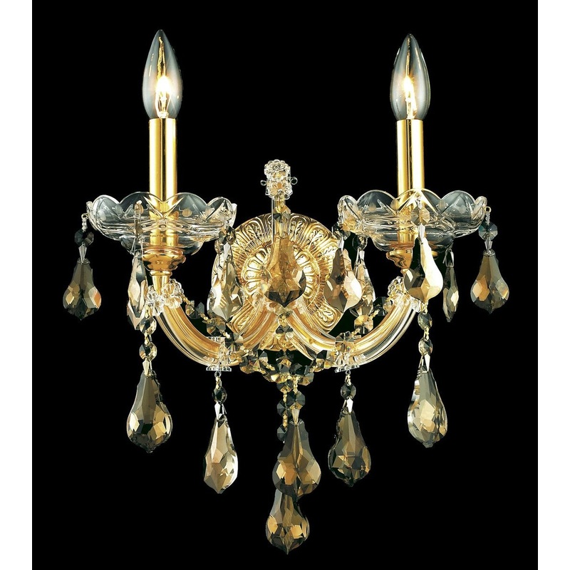 Two Light Wall Sconce from the Maria Theresa Collection in Gold Finish by Elegant Lighting