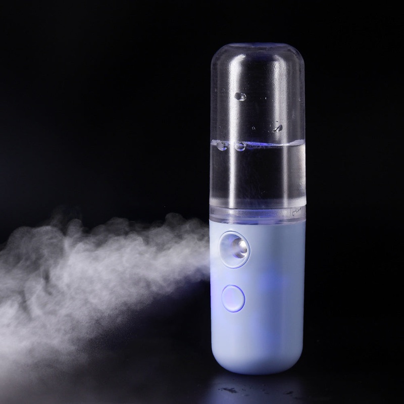 Two Portable Nano Facial Sprayer – 50ml USB Rechargeable Moisturizing Disinfectant Sprayer(Blue)