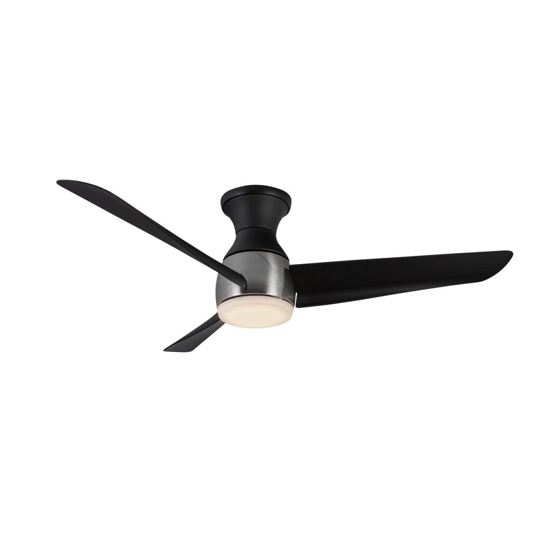 54″Hugger Fan from the Thalia Collection in Brushed Nickel/Matte Black Finish by Kuzco Lighting