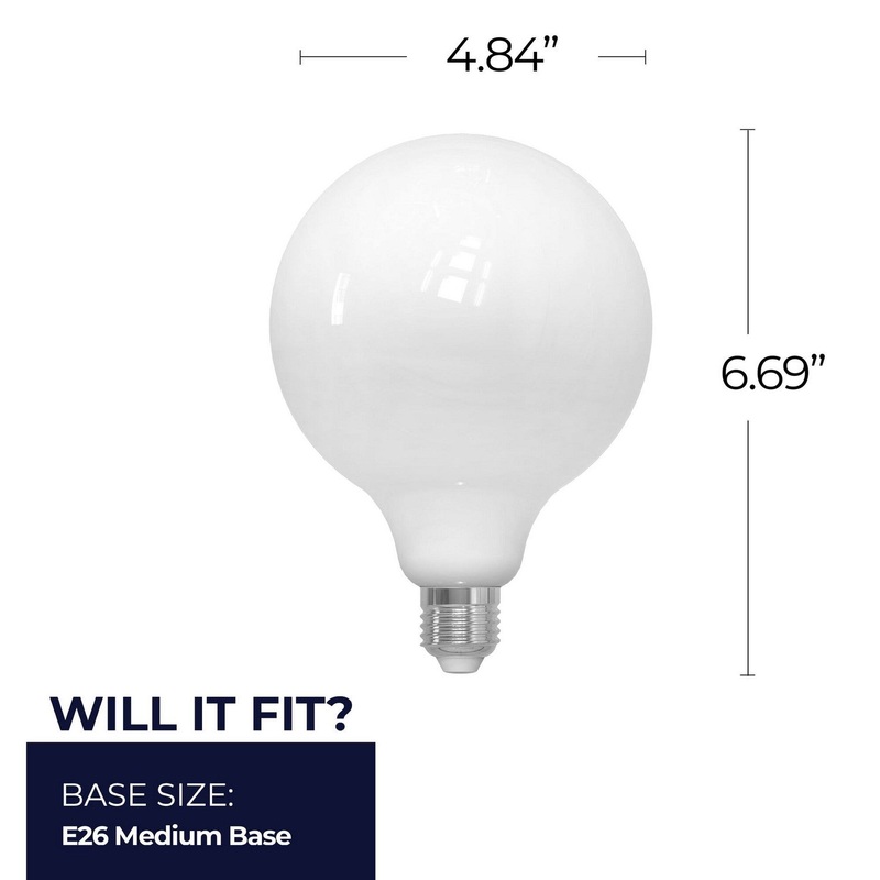 8.5 Watt G40 Milky, 800  Lumens, E26 base, 120 Volt Light Bulb by Bulbrite