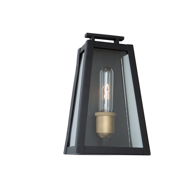 Charleston Outdoor Wall Light – Black, Vintage Gold / 10.25