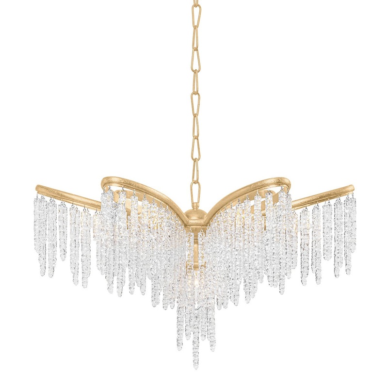 Corbett Lighting 415-23-GL Pandora Five Light Chandelier Gold Leaf