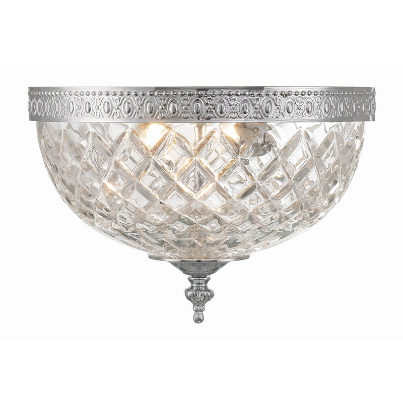 Crystorama 117-10-CH Ceiling Mount Two Light Flush Mount Polished Chrome
