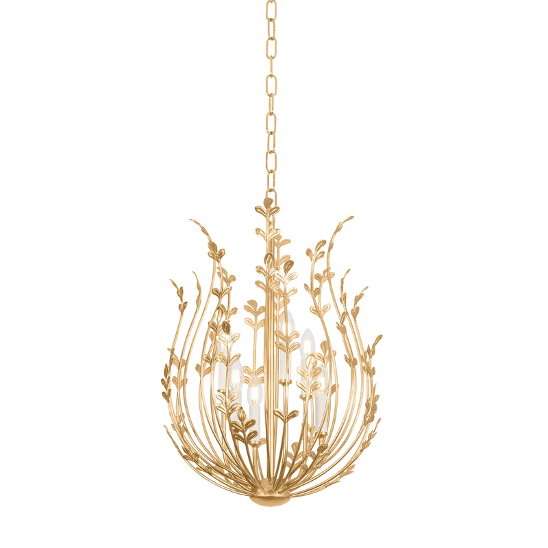 Delmore Chandelier Vintage Gold Leaf
