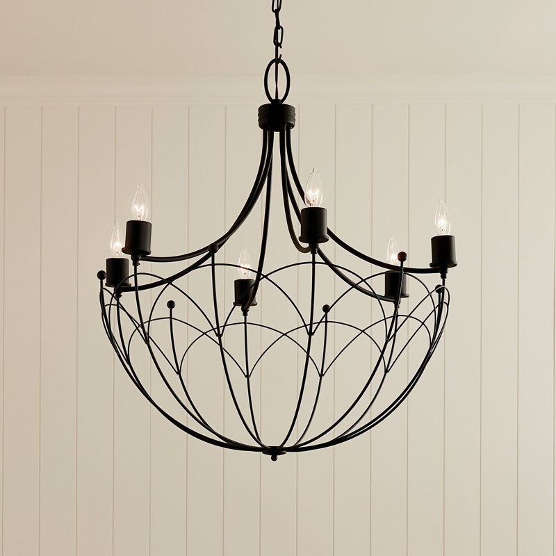 Kichler 52462BKT Six Light Chandelier, Textured Black