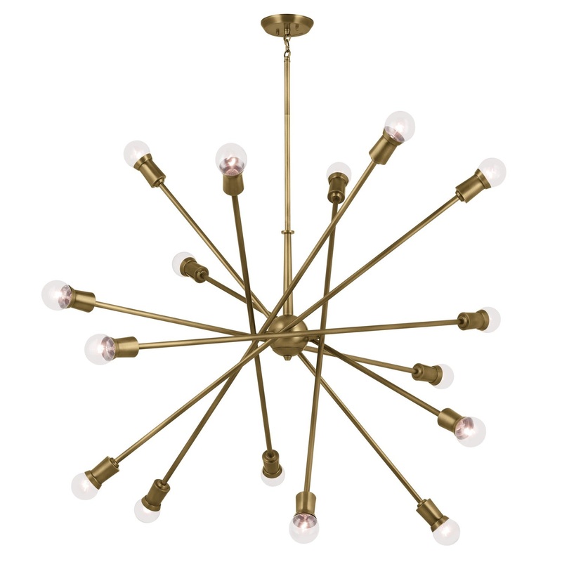 Kichler 52537NBR 16 Light Chandelier, Natural Brass
