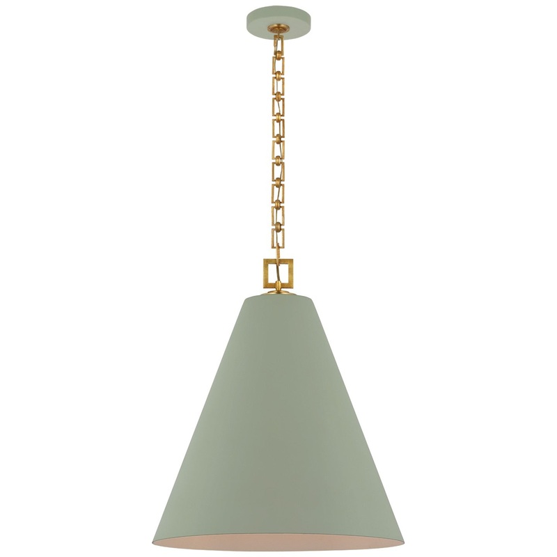 LED Pendant from the Theo Collection in Celadon And Gild Finish by Visual Comfort Signature