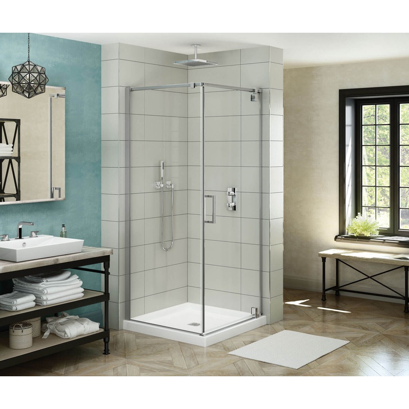 MAAX 137856-900-084-000 ModulR 36 x 36 x 78 in. 8mm Pivot Shower Door for Corner Installation with Clear glass in Chrome