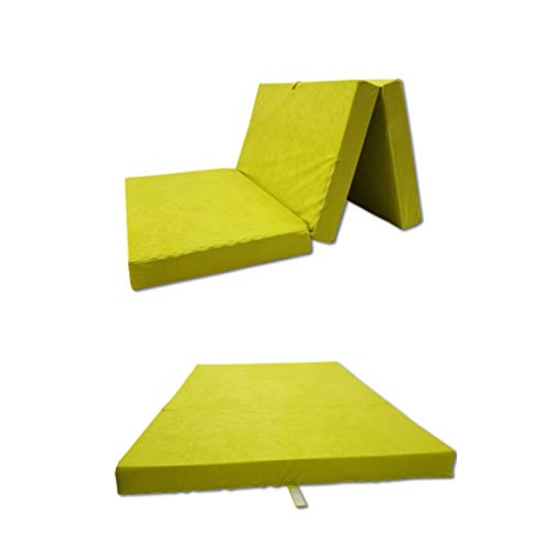 Odolplusz Materasso pieghevole da viaggio e per gli ospiti, giallo, 120 x 200 x 10 cm