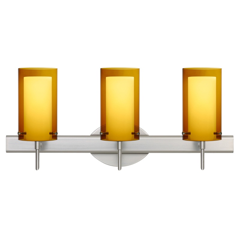 Three Light Wall Sconce from the Pahu Collection in Satin Nickel Finish by Besa