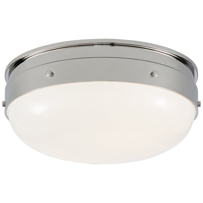 Two Light Flush Mount from the Hicks Collection in Polished Nickel Finish by Visual Comfort Signature
