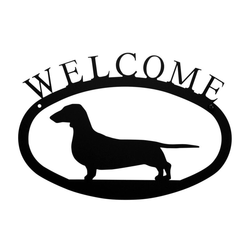 Village Wrought Iron WEL-241-S Dachshund Welcome Sign Small