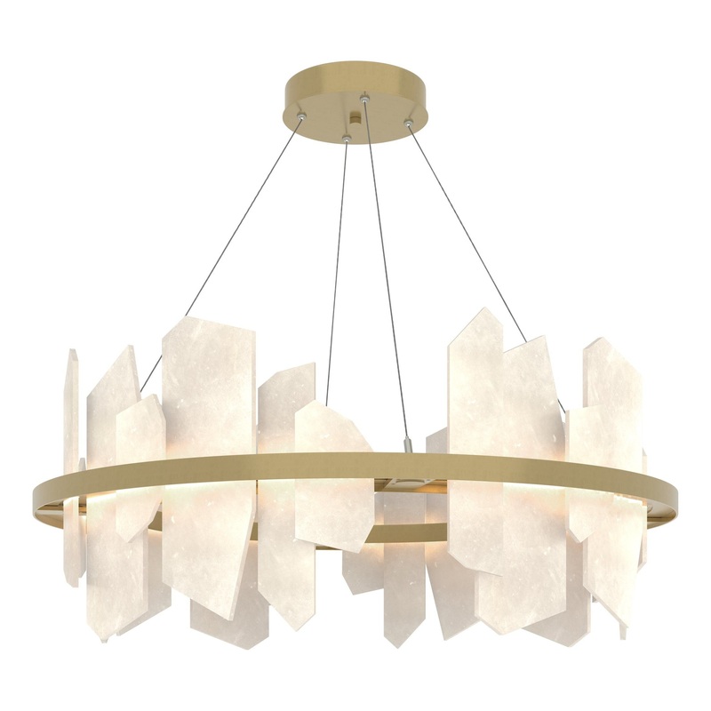Volterra Circular LED Pendant Modern Brass