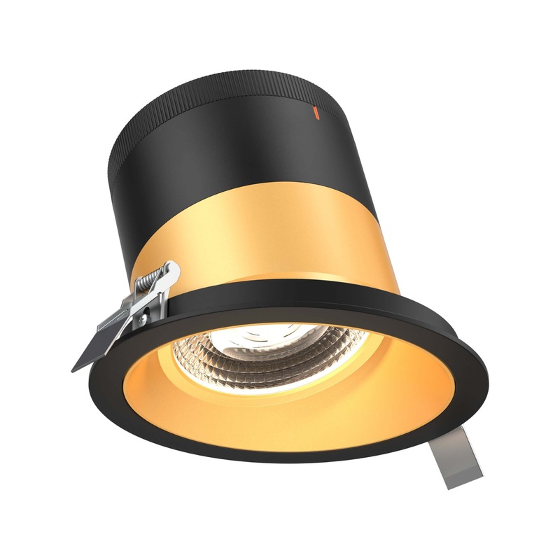 6″ Modular Downlight Gold with Black Trim 20 Degrees Sloped Ceiling