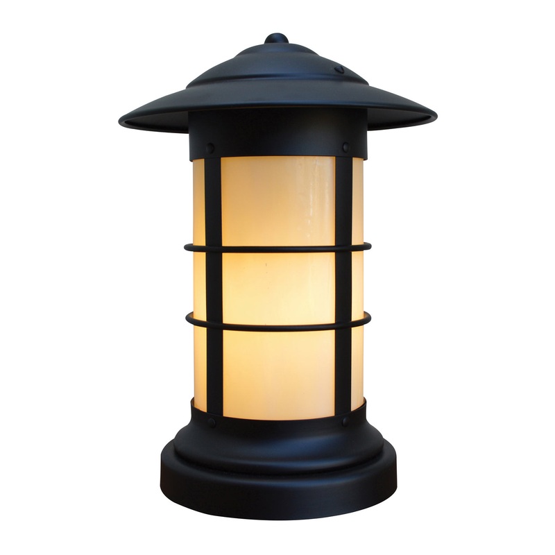 Arroyo NC-9LOF-BK Newport One Light Column Mount Satin Black