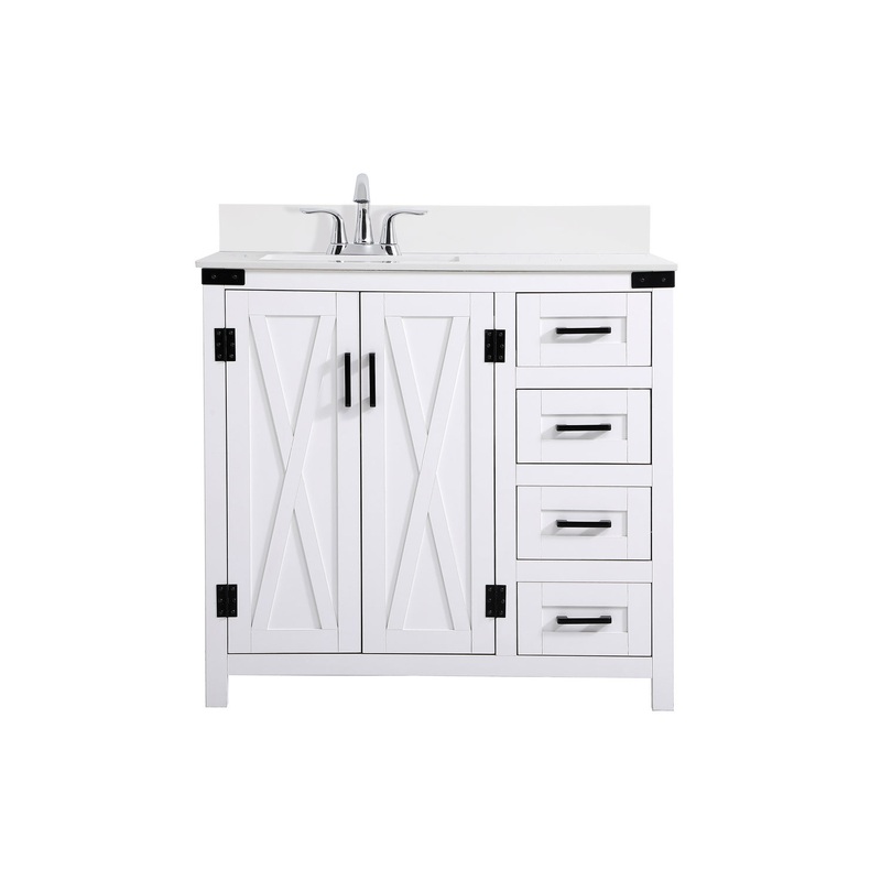 Bathroom Vanity Set from the Grant Collection in White Finish by Elegant Lighting