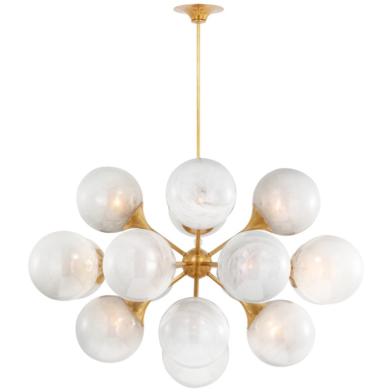 LED Chandelier from the Cristol Collection in Hand-Rubbed Antique Brass Finish by Visual Comfort Signature
