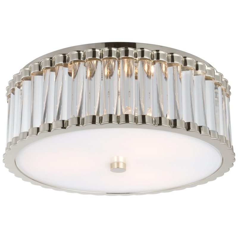 LED Flush Mount from the Kean Collection in Polished Nickel Finish by Visual Comfort Signature