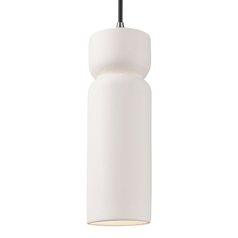 One Light Pendant from the Radiance Collection Collection in Bisque Finish by Justice Designs