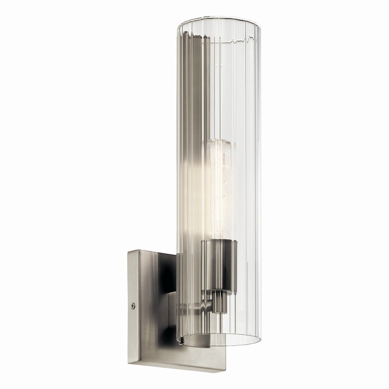 One Light Wall Sconce from the Jemsa Collection in Brushed Nickel Finish by Kichler