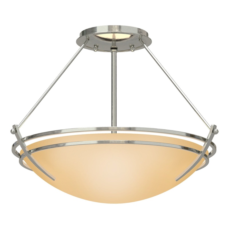 Presidio Tryne Semi-Flush Sterling Sand Glass (SS)