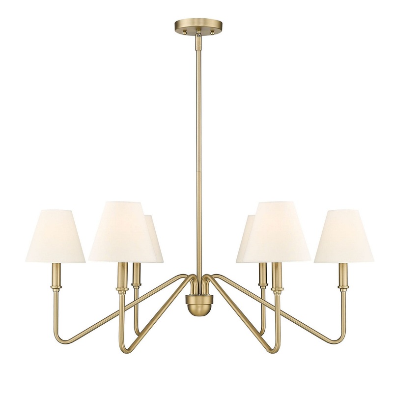 Six Light Chandelier from the Kennedy BCB Collection in Brushed Champagne Bronze Finish by Golden