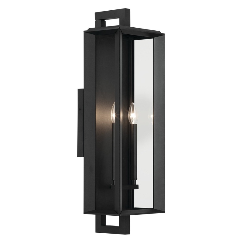 Two Light Outdoor Wall Mount from the Kroft Collection in Textured Black Finish by Kichler
