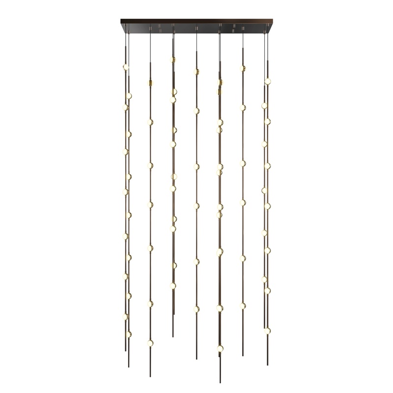 Constellation Andromeda 36″ Rectangle LED Pendant Espresso Black with White Optical Acrylic 2700K 10′ Adjustable Cord