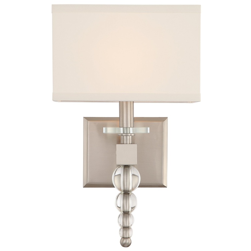 Crystorama CLO-8892-BN Clover One Light Wall Sconce Brushed Nickel