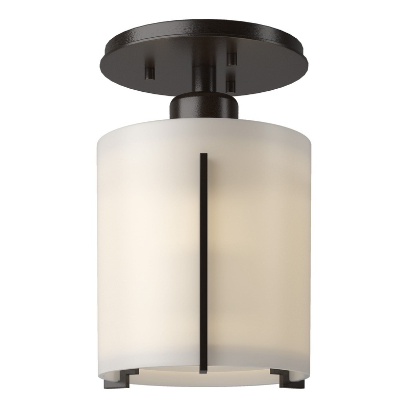 Exos Round Semi-Flush Oil Rubbed Bronze Opal Glass (GG)