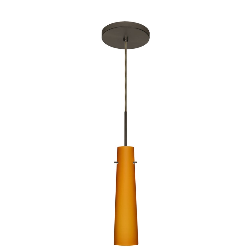 One Light Pendant from the Camino Collection in Bronze Finish by Besa