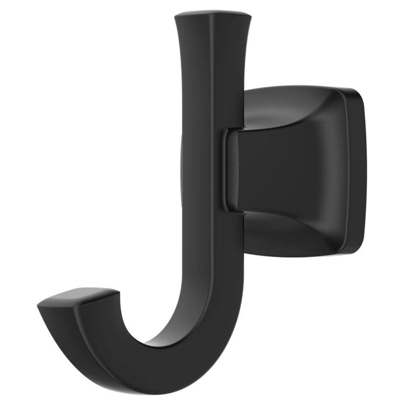 Robe Hook Townsend Double Matte Black 4 Inch Concealed Mount Metal