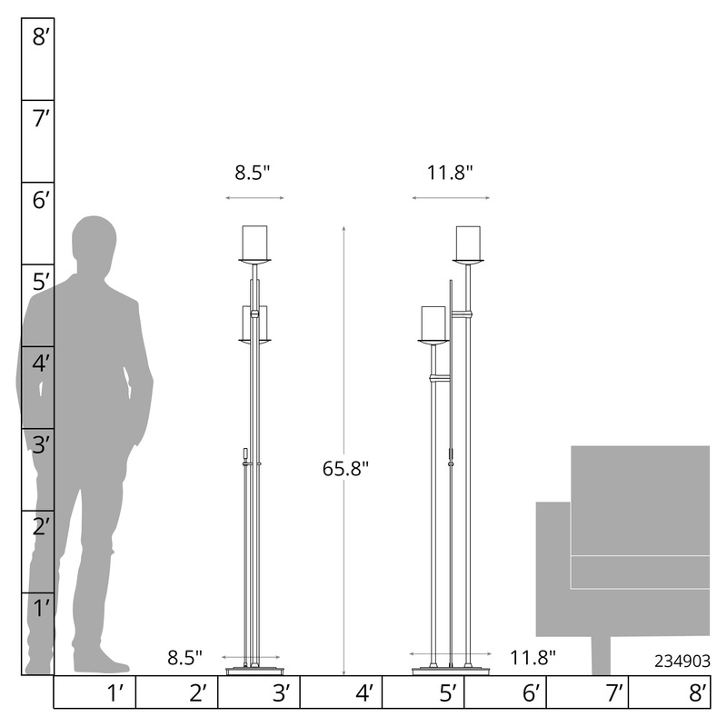 Rook Twin Floor Lamp White