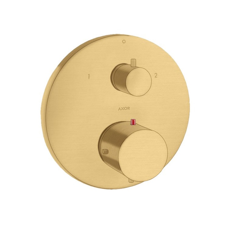 Thermostatic Trim Starck with Volume Control and Diverter 2 Knob Brushed Gold Optic 7.0 Gallons per Minute Metal