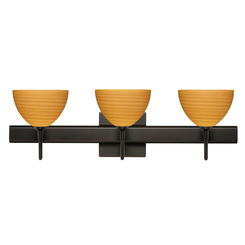 Three Light Wall Sconce from the Brella Collection in Bronze Finish by Besa