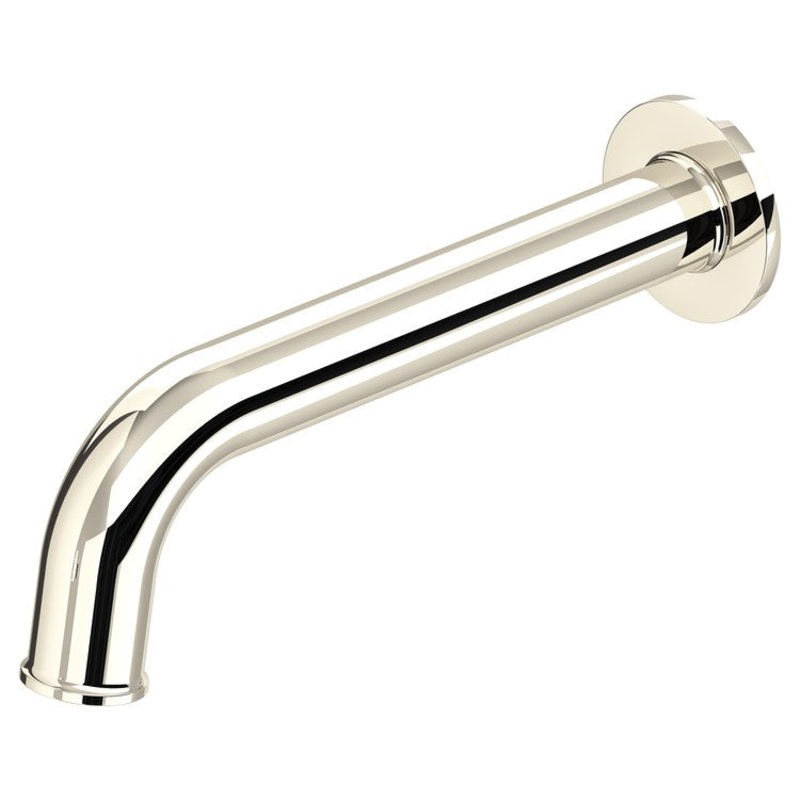 Tub Spout Authentica Round Polished Nickel 8-3/4 Inch Brass 1/2 Inch Copper Slip Fit