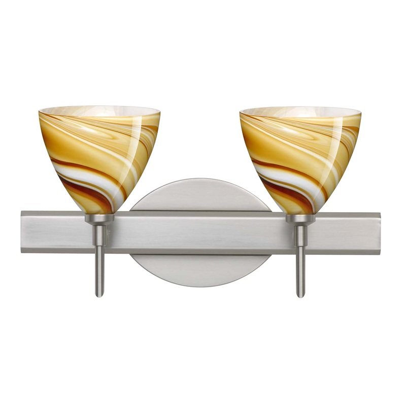 Two Light Wall Sconce from the Mia Collection in Satin Nickel Finish by Besa