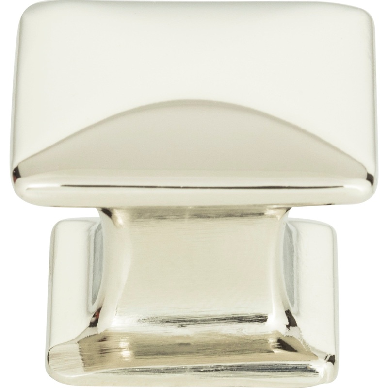 Atlas Homewares Alcott Square Knob 1 1/4 Inch Polished Nickel
