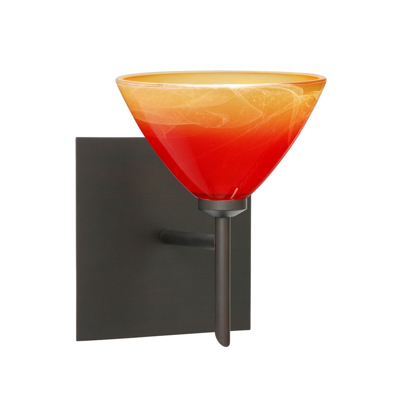 Besa 1SW-1743SL-BR-SQ Domi One Light Wall Sconce Bronze