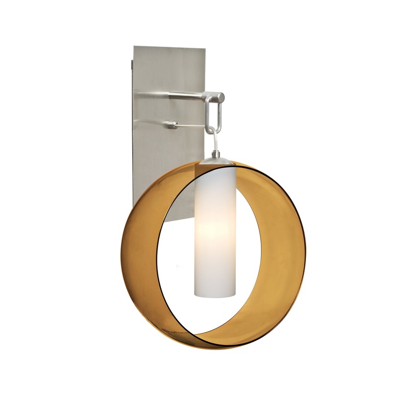 Besa 1WP-PLATOAM-SN Plato One Light Wall Pendant Satin Nickel