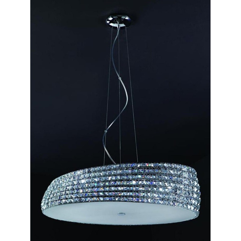 Chrome And Crystal Pendant Chrome